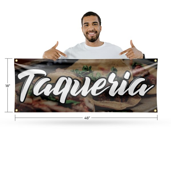 Signmission Taqueria, 18 Inch x 48 Inch, Vinyl Banner - B-30880