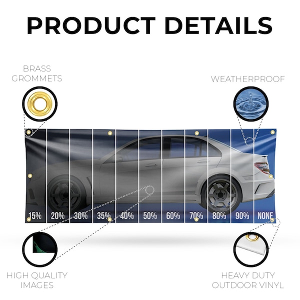 Signmission Window Tinting Percentage, 36 Inch x 96 Inch, Vinyl Banner - B-96-30946