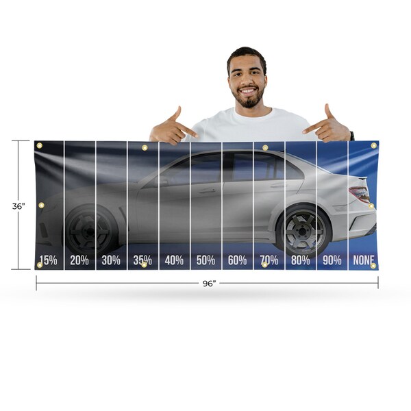Signmission Window Tinting Percentage, 36 Inch x 96 Inch, Vinyl Banner - B-96-30946