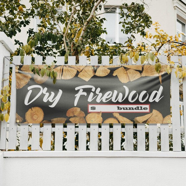 Signmission Dry Firewood, 24 Inch x 72 Inch, Vinyl Banner - B-72-30551
