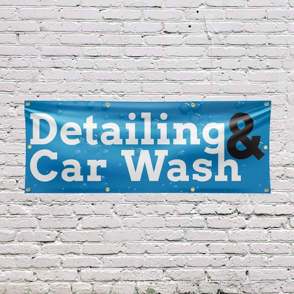 Signmission Detailing and Car Wash, 36 Inch x 96 Inch, Vinyl Banner - B-96-30543