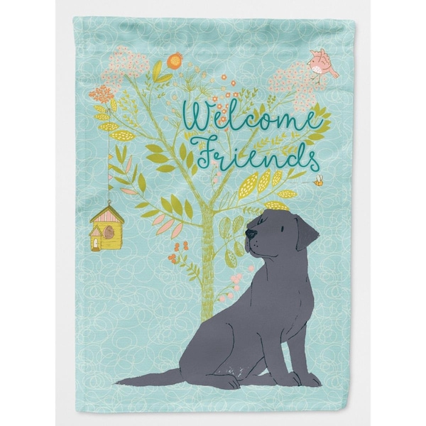 Carolines Treasures Welcome Friends Black Labrador Retriever Flag - Garden Size - CA70060