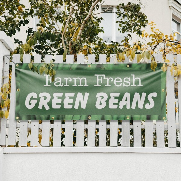 Signmission Farm Fresh Green Beans, 48 Inch x 120 Inch, Vinyl Banner - B-120-30595