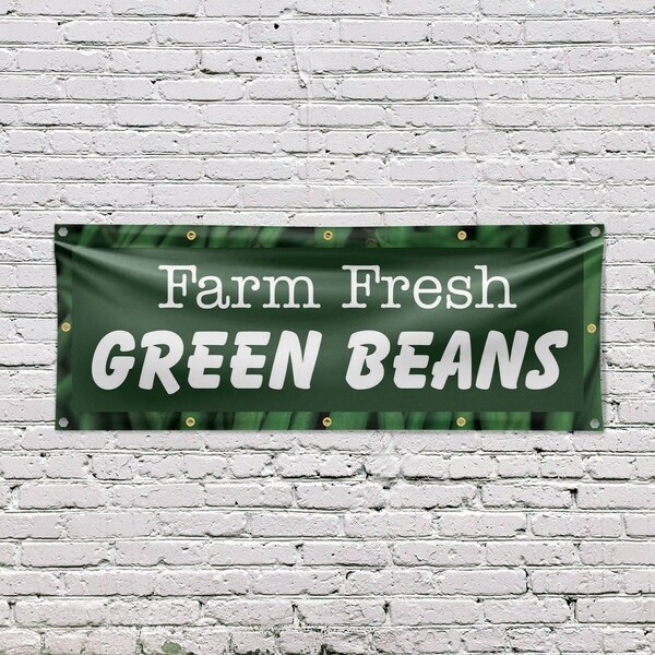 Signmission Farm Fresh Green Beans, 48 Inch x 120 Inch, Vinyl Banner - B-120-30595