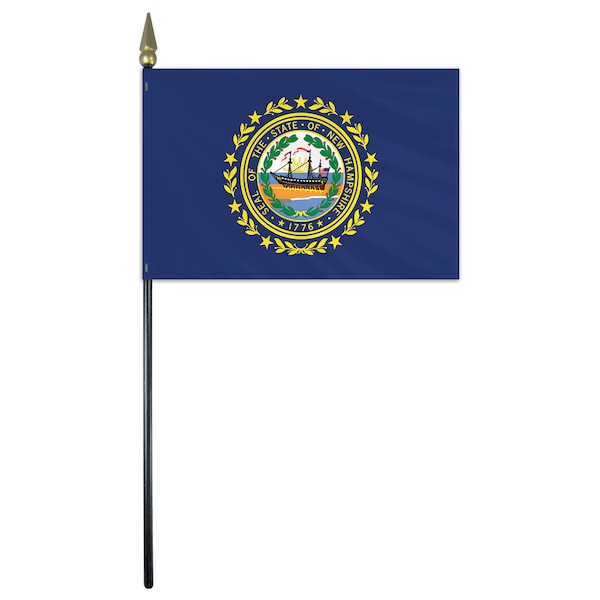 Global Flags Unlimited New Hampshire Stick Flag 4"x6" E Gloss - 200448