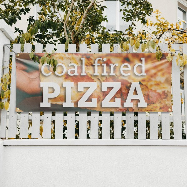 Signmission Coal Fired Pizza, 18 Inch x 48 Inch, Vinyl Banner - B-30517