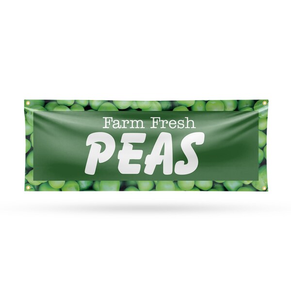 Signmission Farm Fresh Peas, 18 Inch x 48 Inch, Vinyl Banner - B-30607