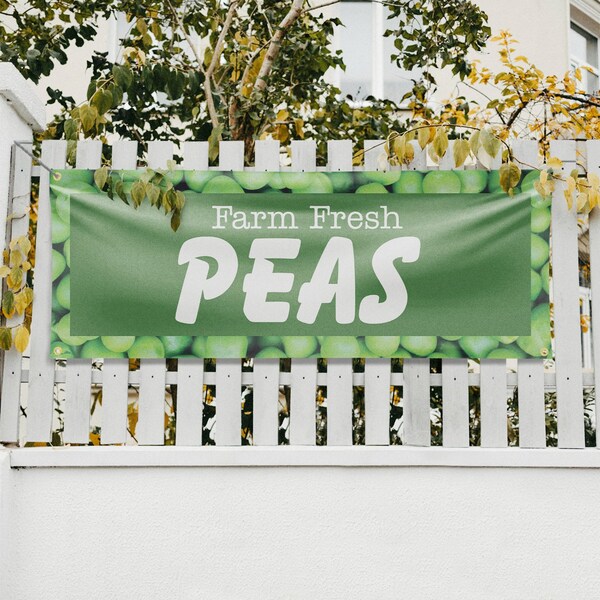 Signmission Farm Fresh Peas, 18 Inch x 48 Inch, Vinyl Banner - B-30607