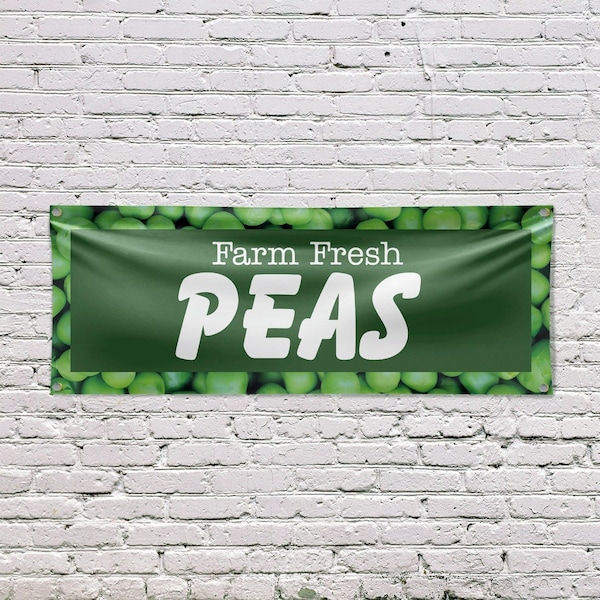 Signmission Farm Fresh Peas, 18 Inch x 48 Inch, Vinyl Banner - B-30607