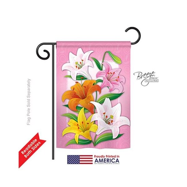Gardencontrol Floral Lilies 2-Sided Impression Garden Flag - 13 x 18.5 in. - GA594622