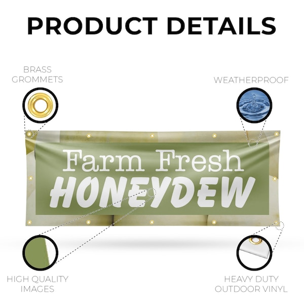 Signmission Farm Fresh Honeydew, 48 Inch x 120 Inch, Vinyl Banner - B-120-30597