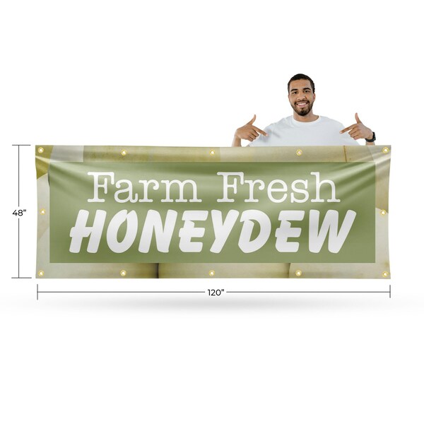 Signmission Farm Fresh Honeydew, 48 Inch x 120 Inch, Vinyl Banner - B-120-30597