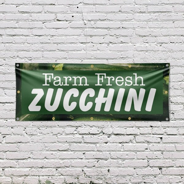 Signmission Farm Fresh Zucchini, 48 Inch x 120 Inch, Vinyl Banner - B-120-30622
