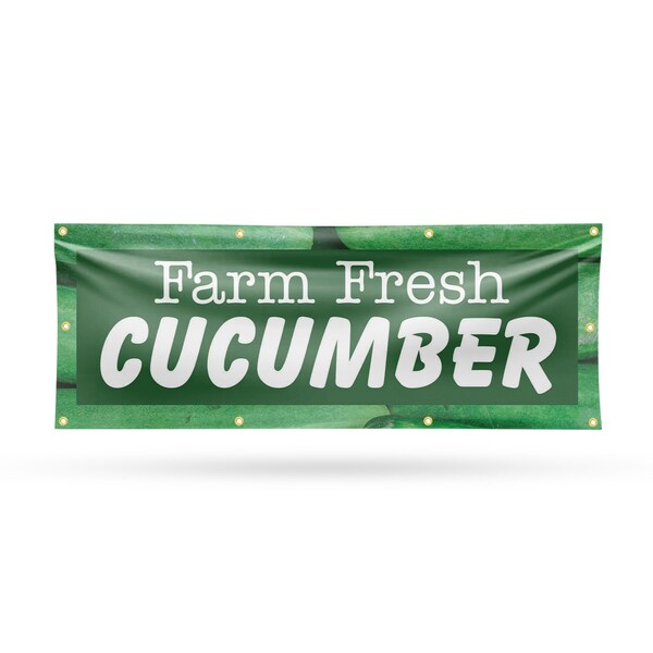 Signmission Farm Fresh Cucumber, 36 Inch x 96 Inch, Vinyl Banner - B-96-30590