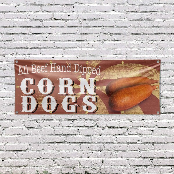 Signmission Corn Dogs, 48 Inch x 120 Inch, Vinyl Banner - B-120-30529