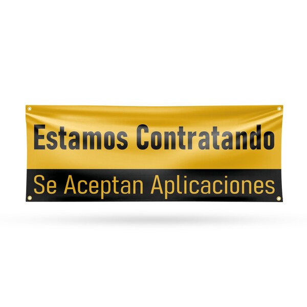 Signmission Estamos Tantratando, 18 Inch x 48 Inch, Vinyl Banner - B-30564