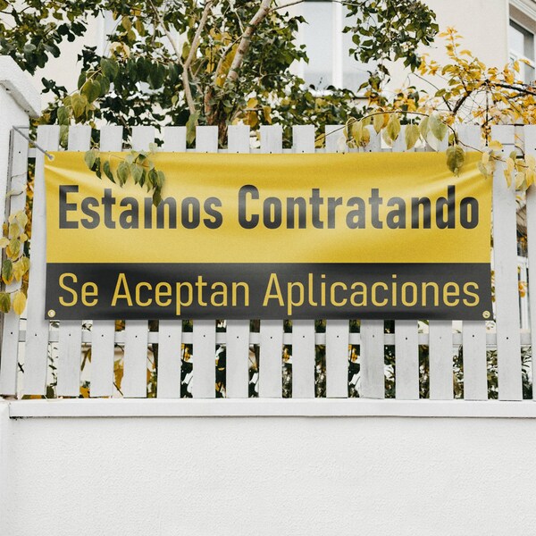 Signmission Estamos Tantratando, 18 Inch x 48 Inch, Vinyl Banner - B-30564
