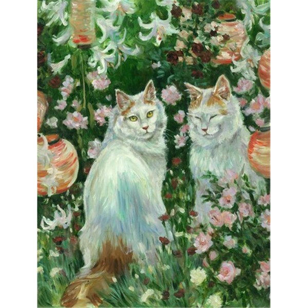 Carolines Treasures Cats in Garden by Debbie Cook Flag Garden Size - CDCO0151GF