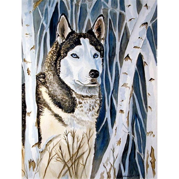 Patioplus 28 x 40 in. Siberian Husky House Size Canvas Flag - PA2554538