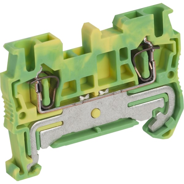 Bloque de terminales de Schneider Electric, Linergy TR, tipo resorte, tierra de protección, 2 puntos, 2.5mm², verde-amarillo, paquete de 50 - NSYTRR22PE