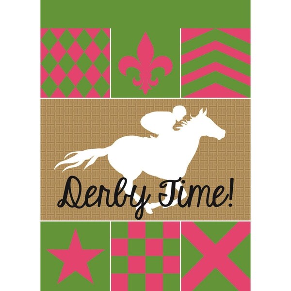 Magnolia Garden Flags 13 x 18 in Derby Silks Derby Time Burlap Garden Flag - M010047