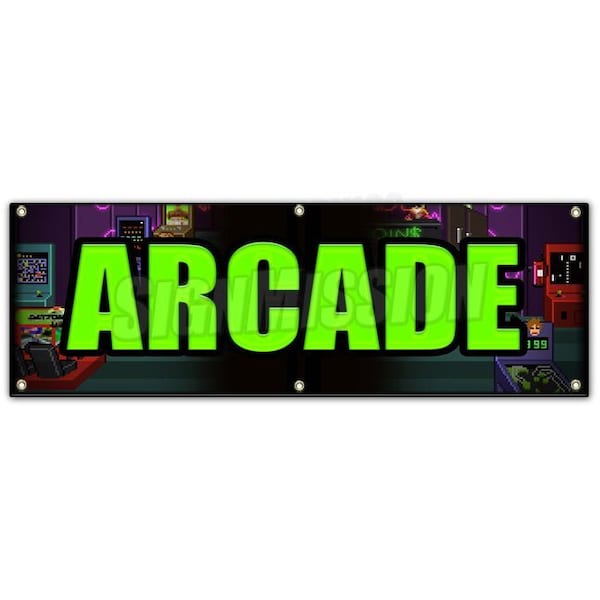 Signmission ARCADE BANNER SIGN video pinball skeeball bowling games shooting play - B-72 ARCADE