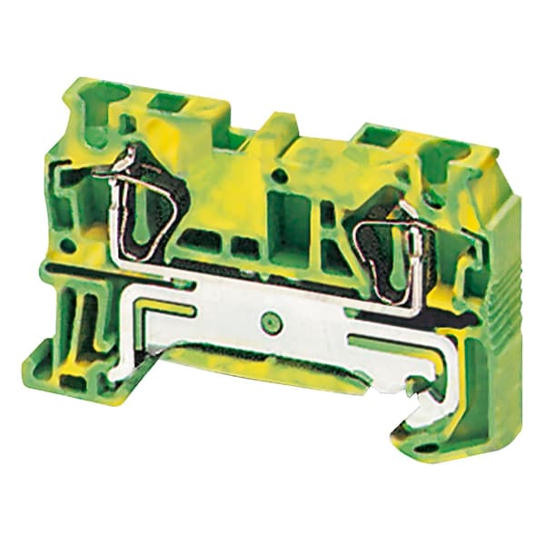 Bloque de terminales Schneider Electric, Linergy TR, tipo resorte, tierra protectora, 2 puntos, 4mm², verde-amarillo, juego de 50 - NSYTRR42PE.