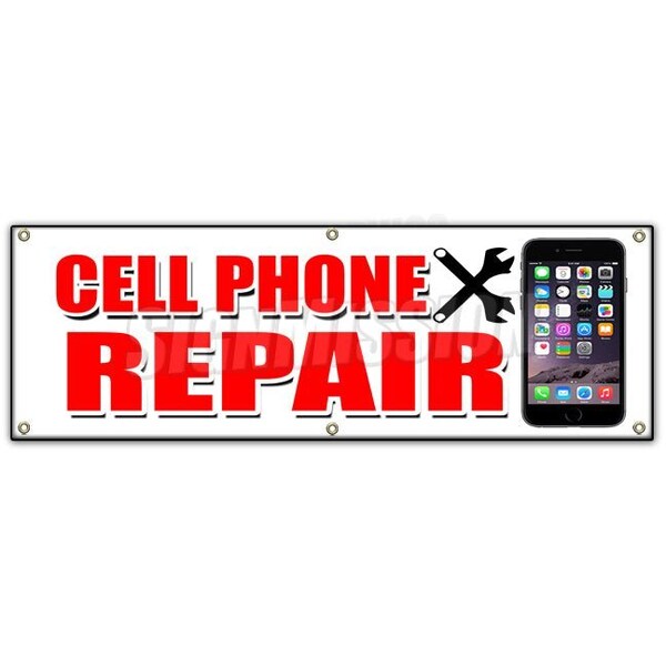 Signmission CELL PHONE REPAIR BANNER SIGN apple lg htc samsung all brands iphone - B-72 CELL PHONE REPAIR