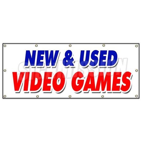 Signmission NEW AND USED VIDEO GAMES BANNER SIGN huge sale game retail store - B-120 NEW AND USED VIDEO GAMES
