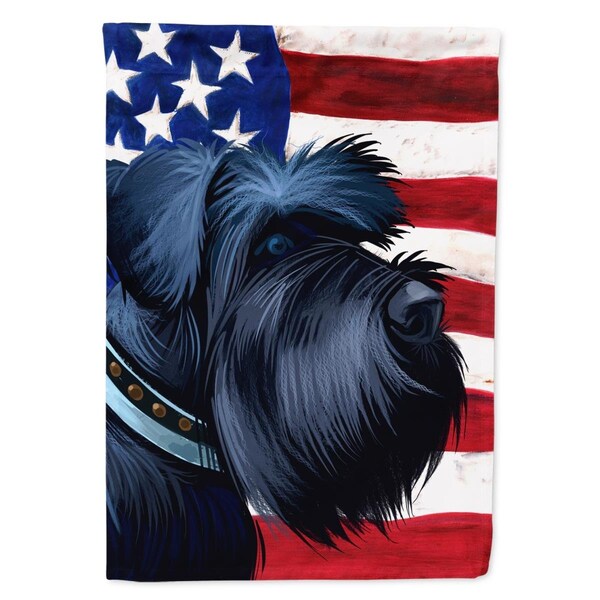 Carolines Treasures Giant Schnauzer Dog American Canvas House Flag - 28 x 0.01 x 40 in. - CK6540CHF