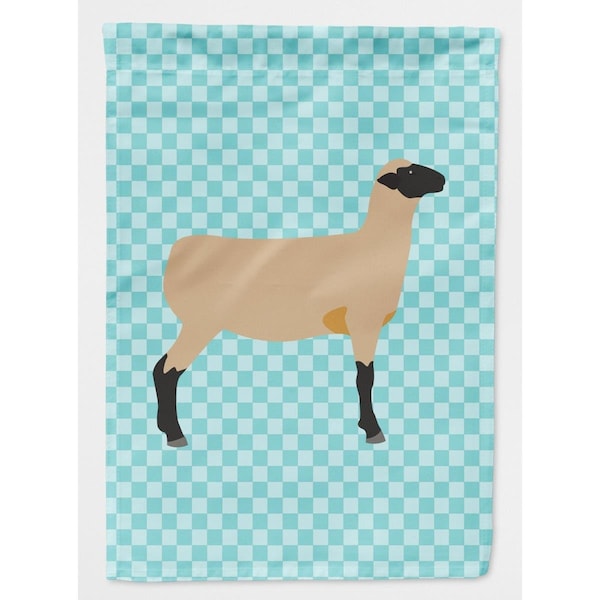 Carolines Treasures Hampshire Down Sheep Blue Check Garden Flag - BB8150GF
