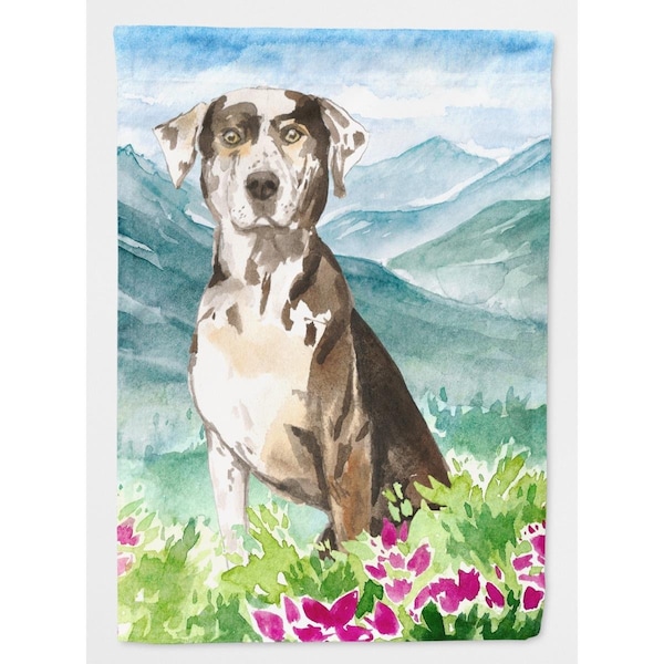 Carolines Treasures Mountain Flowers Catahoula Leopard Dog Flag Canvas House Size - CK2540CHF