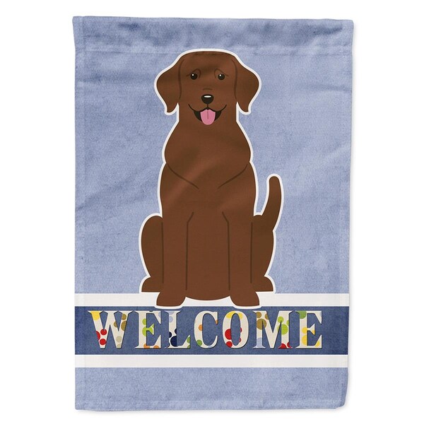 Carolines Treasures Chocolate Labrador Welcome Flag Canvas House Size - BB5637CHF