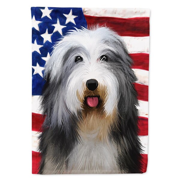 Carolines Treasures Bearded Collie American Garden Flag - 11 x 0.01 x 15 in. - CK6423GF