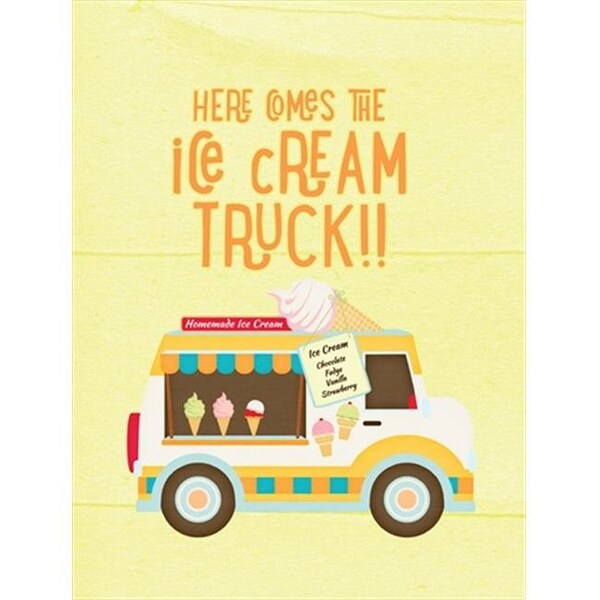 Carolines Treasures Carolines Treasures SB3107CHF Here Comes The Ice Cream Truck Flag Canvas House Size - SB3107CHF
