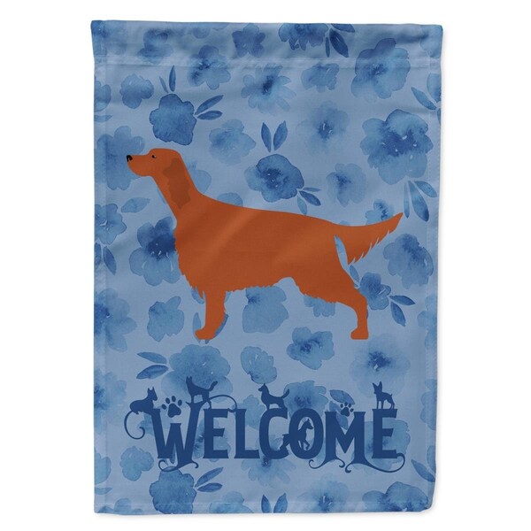 Carolines Treasures 28 x 0.01 x 40 in. Irish Setter Welcome Flag Canvas House Size - CK6120CHF