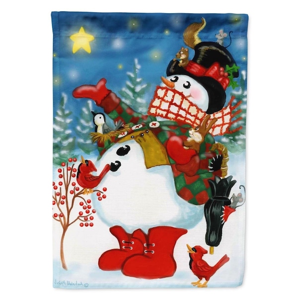 Carolines Treasures 28 x 0.01 x 40 in. Snowman First Star I See Tonight Canvas House Flag - PJH3017CHF