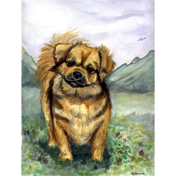 Carolines Treasures Tibetan Spaniel Flag Canvas - House Size - 7075CHF