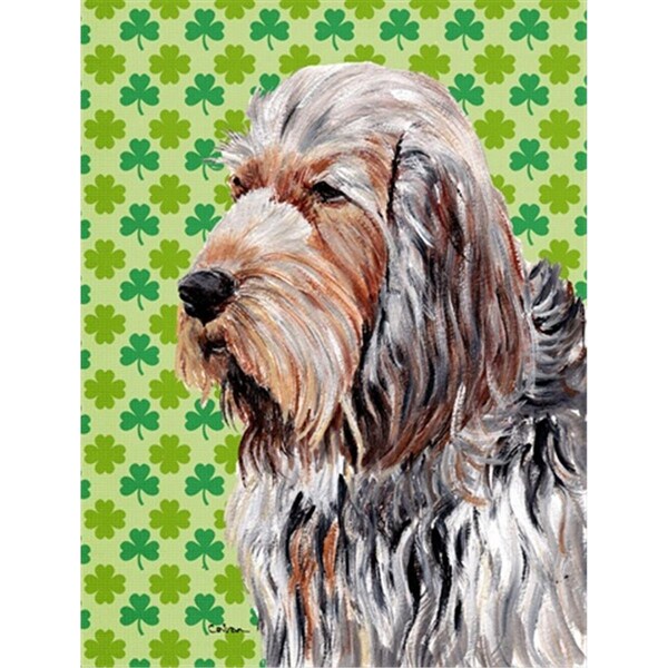 Carolines Treasures Otterhound Lucky Shamrock St. Patricks Day Flag Canvas House Size - SC9732CHF