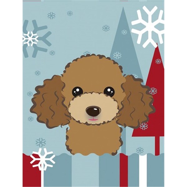Patioplus Winter Holiday Chocolate Brown Poodle Flag Garden Size - PA253601