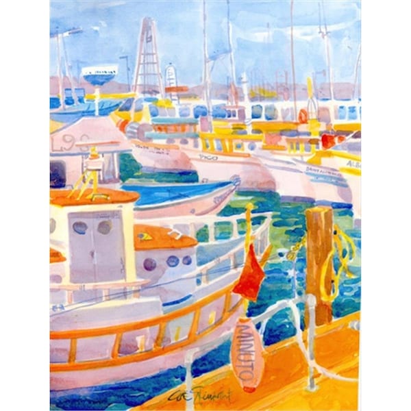 Carolines Treasures 28 x 40 In. Shirmp Boats Flag Canvas- House Size - 6017CHF