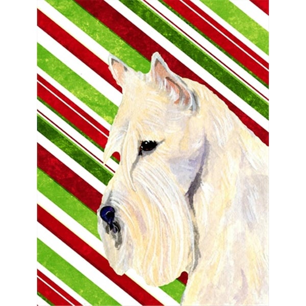 Patioplus 11 x 15 In. Scottish Terrier Candy Cane Holiday Christmas Flag; Garden Size - PA246831