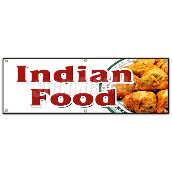 Signmission INDIAN FOOD BANNER SIGN curries curry tandoori naan cuisine lassi vegan - B-72 INDIAN FOOD