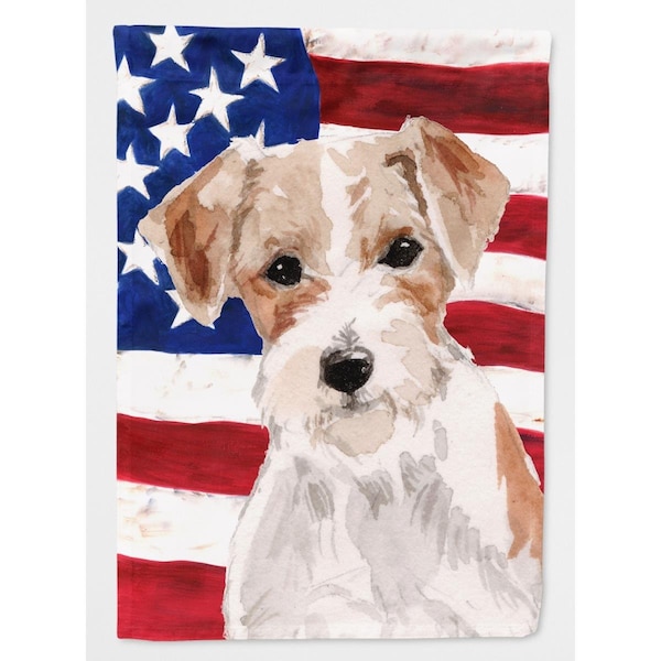 Patioplus Wire Hair Jack Russell Patriotic Flag - Garden Size - PA2551603