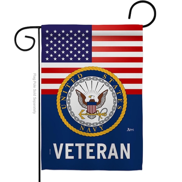 Americana Home & Garden Americana Home & Garden G142614-BO 13 x 18.5 in. US Navy Veteran Garden Flag with Armed Forces Double-Sided Decorative Vertical Flags House Decoration Banner Yard Gift - G142614-BO