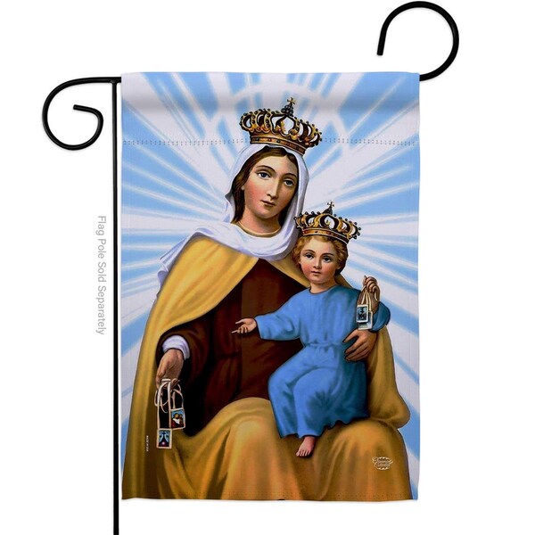 Cuadrilatero Our Lady of Mount Carmel Religious Faith Double-Sided Decorative Garden Flag, Multi Color - CU3912101