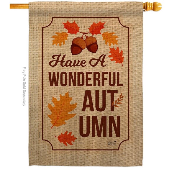 Patio Trasero 28 x 40 in. Wonderful Autumn House Flag with Fall Harvest & Double-Sided Vertical Flags  Banner - PA3906380