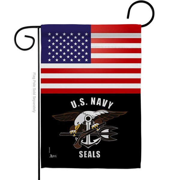 Guarderia 13 x 18.5 in. US Navy Seals Garden Flag with Armed Forces Double-Sided Decorative Vertical Flags - GU4179099