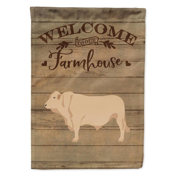 Patioplus Charolais Cow Welcome Garden Flag - 11 x 0.01 x 15 in. - PA3398138