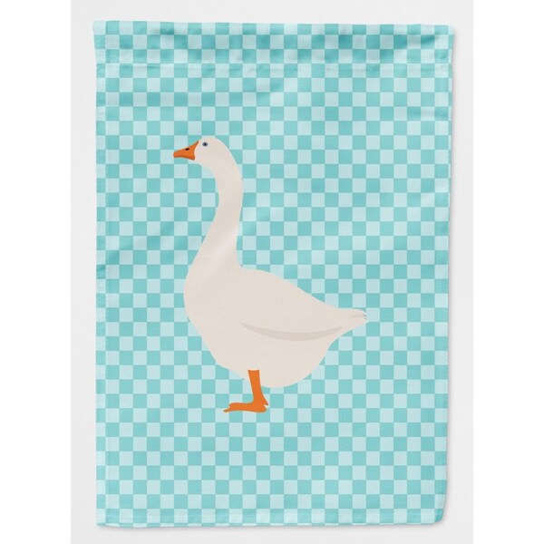 Carolines Treasures Embden Goose Blue Check Flag Canvas House - BB8066CHF